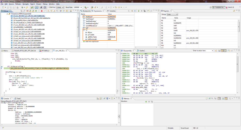 CMSIS DSP RFFT UsageFault_Handler Infineon Developer Community